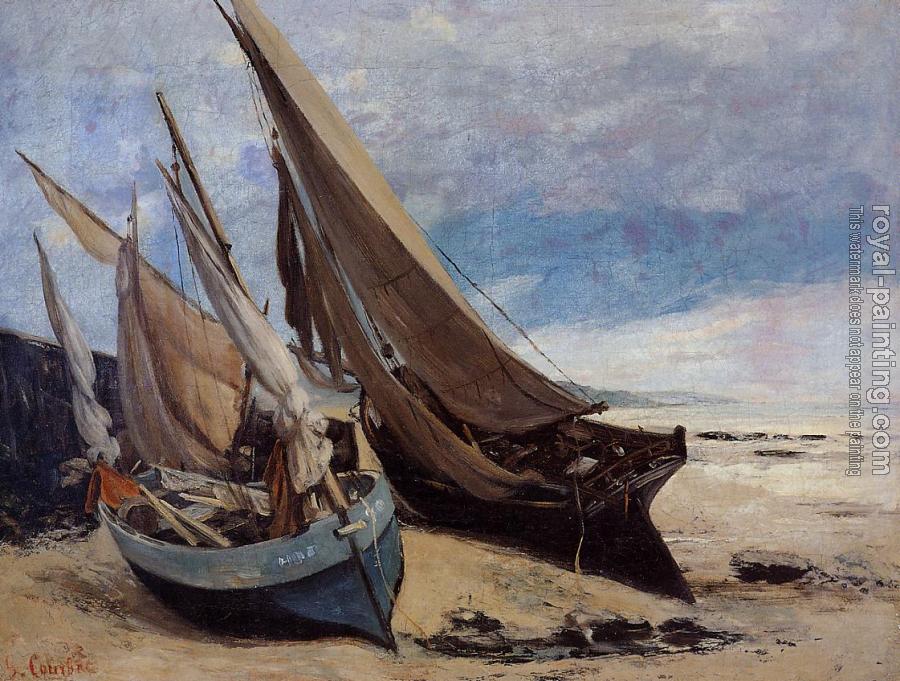 Gustave Courbet : Fishing Boats on the Deauville Beach